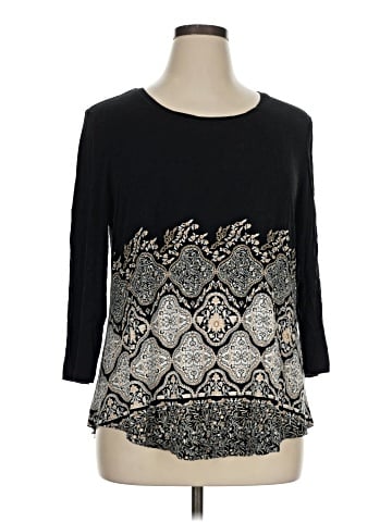 JM Collection 3/4 Sleeve Top (view 1)