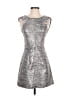 French Connection Tweed Silver Gold Cocktail Dress Size 0 - photo 1