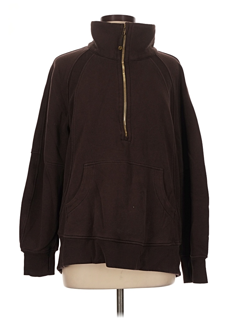Pre-owned Lululemon Athletica Zip Up Hoodie In Brown