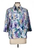 Assorted Brands 100% Polyester Print Purple 3/4 Sleeve Blouse Size 12 Petite - photo 1
