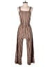 Caution to the Wind Stripes Brown Jumpsuit Size S - photo 1