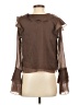 American Eagle Outfitters 100% Polyester Brown 3/4 Sleeve Blouse Size S - photo 2