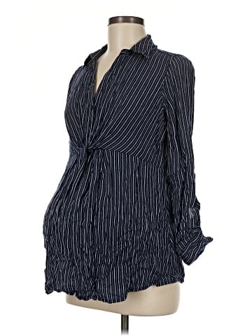 LED Luxe Essentials Denim Long Sleeve Blouse (view 1)