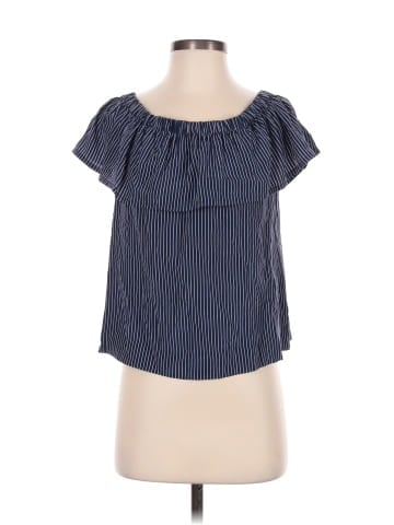 Madewell Silk Balcony Off-the-Shoulder Top in Stripe (view 1)