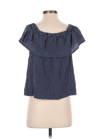 Madewell Silk Balcony Off-the-Shoulder Top in Stripe (view 2)
