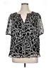 Ann Taylor LOFT Black Short Sleeve Blouse Size XL - photo 1
