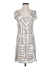 Adrianna Papell 100% Polyester Metallic Silver Cocktail Dress Size 2 - photo 1