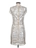 Adrianna Papell 100% Polyester Metallic Silver Cocktail Dress Size 2 - photo 2