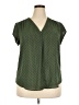 Monday Fun 100% Polyester Polka Dots Green Short Sleeve Blouse Size XXL - photo 1