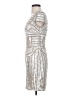 Adrianna Papell 100% Polyester Metallic Silver Cocktail Dress Size 2 - photo 5