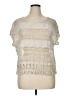 Democracy 100% Cotton Ivory Short Sleeve Blouse Size 1X - photo 1