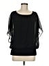 JM Collection 100% Polyester Black Short Sleeve Blouse Size M - photo 1