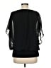 JM Collection 100% Polyester Black Short Sleeve Blouse Size M - photo 2