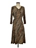 JM Collection 100% Polyester Animal Print Brown Casual Dress Size S - photo 1