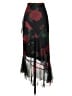 Topshop 100% Polyester Floral Black Formal Skirt Size 4 - photo 1