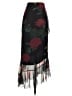 Topshop 100% Polyester Floral Black Formal Skirt Size 4 - photo 2