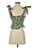 LoveShackFancy 100% Cotton Green Sleeveless Blouse Size S - photo 2
