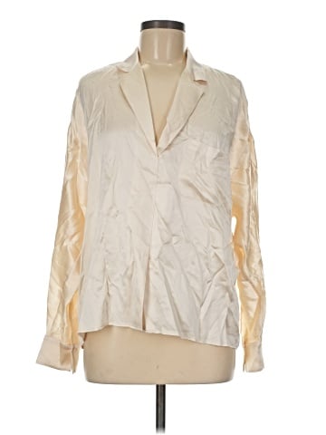 Vince. Long Sleeve Silk Top (view 1)