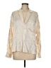 Vince. 100% Silk Metallic Ivory Long Sleeve Silk Top Size M - photo 1