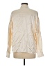 Vince. 100% Silk Metallic Ivory Long Sleeve Silk Top Size M - photo 2