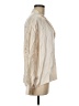 Vince. 100% Silk Metallic Ivory Long Sleeve Silk Top Size M - photo 4