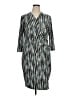 Kasper Chevron-herringbone Teal Casual Dress Size 1X - photo 1