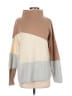 French Connection Color Block Tan Turtleneck Sweater Size S - photo 1