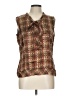 Kate Hill Tweed Brown Sleeveless Blouse Size 12 - photo 1