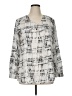 Apt. 9 100% Polyester Silver Long Sleeve Blouse Size XL - photo 1