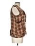 Kate Hill Tweed Brown Sleeveless Blouse Size 12 - photo 4