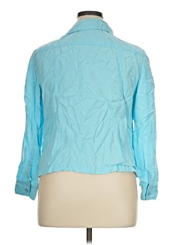 JM Collection 3/4 Sleeve Button-Down Shirt (view 2)
