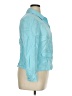 JM Collection 100% Tencel Blue 3/4 Sleeve Button-Down Shirt Size 14 - photo 4