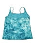 Lands' End Tie-dye Teal Swimsuit Top Size 18 - photo 2