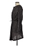 Ann Taylor LOFT 100% Polyester Print Black Casual Dress Size L - photo 5