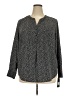 Pure Energy 100% Polyester Polka Dots Gray Long Sleeve Blouse Size 2X Plus - photo 1