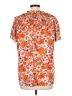 Unbranded 100% Polyester Floral Orange Short Sleeve Blouse Size L - photo 2