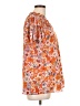 Unbranded 100% Polyester Floral Orange Short Sleeve Blouse Size L - photo 4