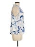 Ann Taylor LOFT 100% Polyester Blue Sleeveless Blouse Size M - photo 4