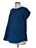 Full Moon Maternity 100% Polyester Blue Short Sleeve Blouse Size XXL (estimated) - photo 1