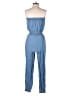 Ci Sono Solid Blue Jumpsuit Size S - photo 2
