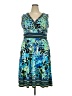 DressBarn Print Blue Casual Dress Size 18W - photo 1