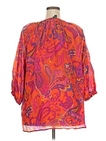 Lauren by Ralph Lauren 3/4 Sleeve Silk Top (view 2)