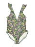 Kona Sol Floral Green One Piece Swimsuit Size L - photo 1
