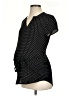 Full Moon Maternity 100% Rayon Polka Dots Black Short Sleeve Blouse Size XS - photo 1