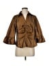Allison Taylor 100% Polyester Brown 3/4 Sleeve Blouse Size M - photo 1