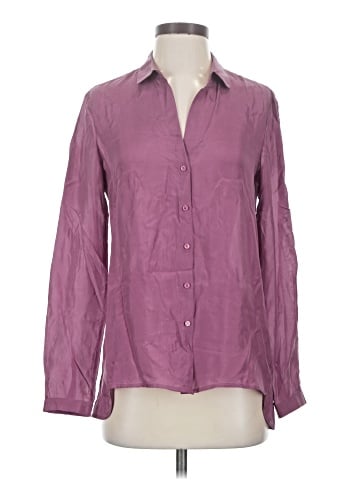 Massimo Dutti Long Sleeve Silk Top (view 1)