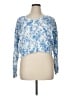 Francesca's Floral Blue Pullover Sweater Size XL - photo 1