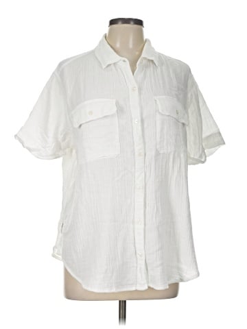 a.n.a. A New Approach Short Sleeve Button-Down Shirt (view 1)