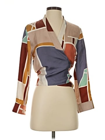 where Mountains Meet Long Sleeve Silk Top (view 1)