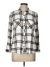 Maurices 100% Rayon Plaid Ivory 3/4 Sleeve Button-Down Shirt Size L - photo 1